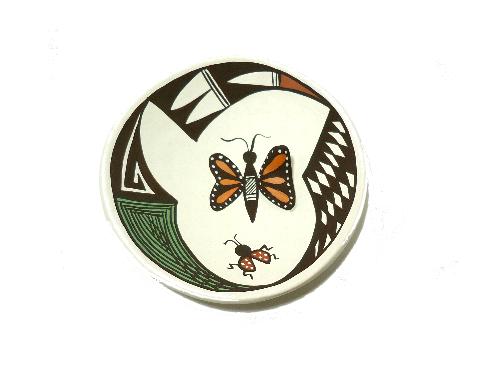 Carolyn Conchoo AR} AR}vGu Acoma Indian Pottery Dish
