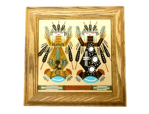 砂絵、サンドペイント、ナバホ アメリカ・インディアン作成の絵画、アート