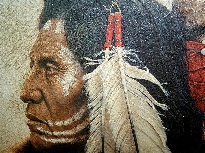 アメリカインディアン　ウォールアート　絵画風